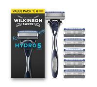 Wilkinson Sword Hydro 5 Razors for Men, Value Pack, Skin Hydration, Carbon Coated Blades, Men’s Shaver Razor Handle plus 6 Blade Refills