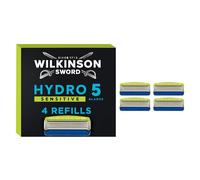 Wilkinson Sword Hydro 5 Sensitive Men’s Razor Refills, Great Addition to Wash Bags for Men's Grooming, Great Shavers for Routine Shaving, 4 Refill Razor Blades Pack