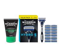 Wilkinson Sword Hydro 5 Skin Protection Razor, 1 Handle + 13 Refills, Men's + Wilkinson Sword Sensitive Men's Aftershave Lotion Sensitive Skin, 100ml