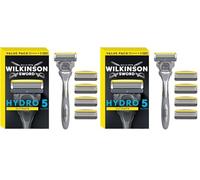 WILKINSON SWORD - Hydro 5 Ultimate Razor For Men Shock Absorb Technology Hydrating Gel & Precision Trimmer Razor plus 4 Blades Refills Pack (Pack of 2)