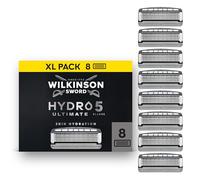 Wilkinson Sword Hydro 5 Ultimate Razors Blade for Men, Refill Pack, Hyaluronic Acid, Carbon Coated Blades, 8 Razor Refills, XL Pack