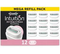 WILKINSON SWORD - Intuition 2 in 1 Soap & Shave Nourishing Blades For Women | No Shave Gel Needed | Pack of 12 Razor Blade Refills