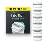 Wilkinson Sword Intuition 2in1 Soap & Shave Sensitive Skin Razors for Women, 6 Women's Razor Blade Refills
