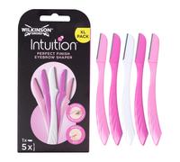 WILKINSON SWORD - Intuition Eyebrow Shaper for Women Facial Hair Remover and Trimmer Exfoliating Dermaplaning Tool Pack of 5 Disposable Razors