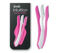 Wilkinson Sword Intuition Eyebrow Shaper Razor for Women, 3 Beauty Tools | Exfoliating Facial Hair Remover and Trimmer, Smoother Skin Surface for Makeup, 3 Disposable Razors, 1 Protection Cap