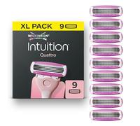 Wilkinson Sword Intuition Quattro, 9 Women’s Razor Blade Refills, XL Pack