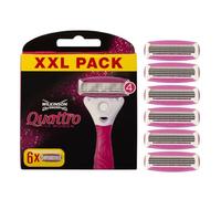 Wilkinson Sword Intuition Quattro Smooth Shave Women’s Razor Blades, Hair Removal, Touch of Aloe Vera, Shavers for Routine Grooming, 6 Refill Pack