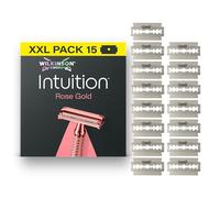 Wilkinson Sword Intuition Rose Gold Safety Razor for Women, 15 Safety Razor Blade Refills
