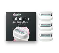 Wilkinson Sword Intuition Soap & Shave Nourishing Women's Razor, 3 Refills | 2in1, 4 Blade Shaving Razors for Women with Built-In Vegan Soap and Shea Butter, Just Add Water, No Shave Gel Needed