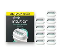 Wilkinson Sword Intuition Soap & Shave Sensitive Women's Razor, 9 Refills | 2in1, 4 Blade Sensitive Skin Razors for Women Refills, Built-In Vegan Soap, Aloe Vera, Just Add Water, No Shave Gel Needed
