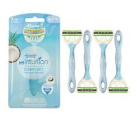Wilkinson Sword - MyIntuition Comfort Coconut Delight Xtreme 3 - Disposable Razor - 3 Flexible Blades Razor for Women - Comfortable Hair Removal with Lubricant Strip - Pack x4