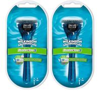 WILKINSON SWORD - Protector 3 For Men | Smooth Shave | Razor Handle + 1 Blade Refill (Pack of 2)
