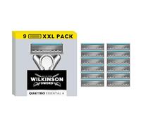 Wilkinson Sword Quattro Essential Men's Razor Refills, Great Addition to Wash Bags for Men's Grooming, Great Shavers for Routine Shaving, 12 Refill Razor Blades Pack