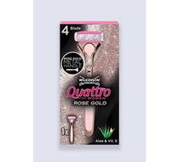 WILKINSON SWORD - Quattro For Women | Premium Metal Rose Gold | Razor Handle + 1 Blade Refill