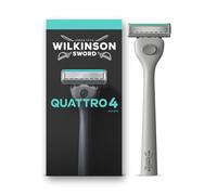 Wilkinson Sword Quattro Razors for Men, Diamond Coated 4 Blades, Men's Shaver Razor Handle plus 1 Blade Cartridge