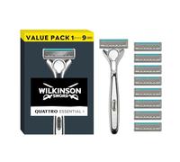 Wilkinson Sword Quattro Titanium Value Blades and Free Razor, Pack of 8