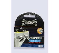 Wilkinson Sword Quattro Titanium Precision Carbon Blades - 4 Pack In Black Black One Size