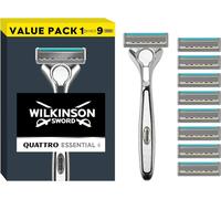 Wilkinson Sword Quattro Titanium Value Blades and Free Razor, Pack of 8