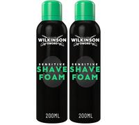 Wilkinson Sword Sensitive Shave Foam, Great Addition to Wash Bags for Men's Grooming, Shaving Foam for Men, Sensitive Skin, 200ml (Pack of 2)