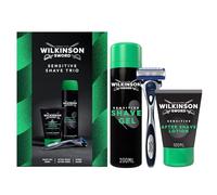 Wilkinson Sword Sensitive Shave Trio Grooming Gift Set for Men. Hydro 5 Razor, Sensitive Shave Gel 200ml, Aftershave Lotion 100ml