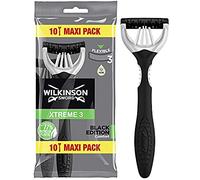 Wilkinson Sword Xtreme 3 Black Edition - Pack of 10 Disposable Razors - 3 Blades with Flexible Head | Flexible Comfort Technology - Total Shave Protection