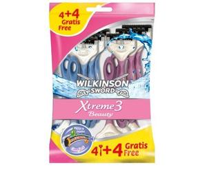 Wilkinson Sword Xtreme 3 Beauty 4 Disposable Razors with 4 Free Ones, Pack of 8