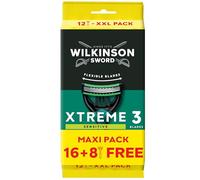 Wilkinson Sword Xtreme 3 Sensitive Men's Disposable Razors, 16 Pack, 8 Free | Sensitive Skin Razors for Men, Flexible Blades, Aloe Vera Enriched Lubricating Strip, Lasts up to 11 Shaves, 16 Pack, 8 Free