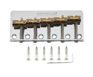Wilkinson WBBC5 18mm 5-String Bass Bridge Brass Saddles for Precision Jazz Bass, Chrome