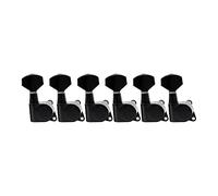 Wilkinson WJN07 6 inline EZ-LOK Guitar Tuners Machine Heads 19:1 Ratio Tuning Pegs Keys for Stratocaster Telecaster Electric Guitar, Black