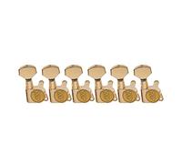 Wilkinson WJN07 6 inline EZ-LOK Guitar Tuners Machine Heads 19:1 Ratio Tuning Pegs Keys for Stratocaster Telecaster Electric Guitar, Gold