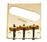 Wilkinson WOT01T 54mm Telecaster Bridge Threaded 3-Saddles for Tele TL Style Electric Guitar, Gold