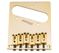 Wilkinson WOT03 52.5mm(2-1/16 inch) Telecaster Bridge Modern 6-Saddles for American Standard Tele TL Style Electric Guitar, Gold