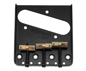 Wilkinson WTB Ashtray Brass Compensated 3-Saddle Telecaster Bridge for Tele Guitar, Black