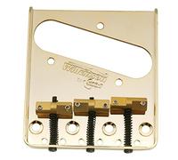 Wilkinson WTB Ashtray Brass Compensated 3-Saddles Telecaster Bridge for Tele Guitar, Gold