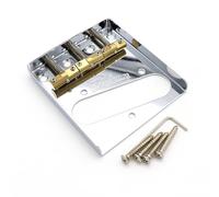 Wilkinson WTB Vintage Telecaster Bridge 3 Compensated Brass Saddles for Fender Tele Style Electric Guitar | Precise Intonation & Sleek Look (Chrome)