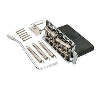 Wilkinson WV6-SB 54mm 5+1 Hole Vintage Steel Saddles Tremolo Bridge, Chrome | 2-1/8 inch, with Full Steel Block, for Fender USA and Japan Strat Style Electric Guitar