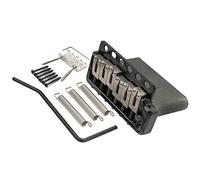 Wilkinson WVP6-SB 54mm 5+1 Hole Full Solid Guitar Tremolo Bridge, Black | with SUS Stainless Steel Saddles and Steel Block, for Import Strat and Japan Strat