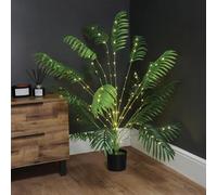 wilko 150 LED Palm Tree, Warm White Light, 128 cm, Decorative Indoor Plant with Lights
