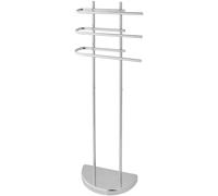wilko 3 Tier Towel Rail, Silver, 102.5 x 36 x 18cm, Mirrored Finish, Freestanding Design, Durable Design