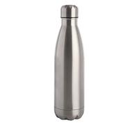 wilko 500ml Silver Double Wall Flask, Water Bottle with Double Wall Insulation to Keep Drinks Both Hot and Cold