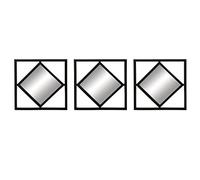 wilko Boston Wall Mirror Set of 3, Art Deco Style, 40x40cm