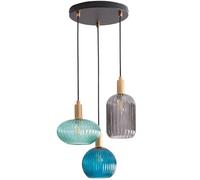wilko Camborne 3 Light Ceiling Fitting, Black, 34x34x70cm, Corded Electric