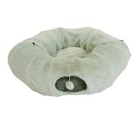 wilko Cat Tunnel Bed, 2-in-1 Design, Green, Polyester, Soft Texture, Round Shape, Foldable Design, 88 x 25 x 88cm