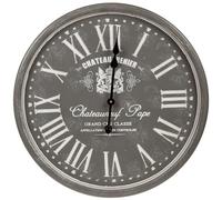 wilko Chateau Renier Round Wall Clock, Grey, 60cm, Vintage Parisian Style with Roman Numerals
