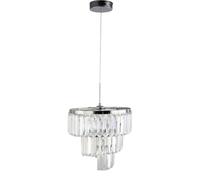 wilko Delta Ceiling Fitting, Chrome, Clear, 32 x 32 x 70cm, Acrylic, Metal, Cable Length 30cm, Modern Design