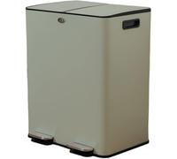 wilko Double Recycling Pedal Bin, Sage, 60L Capacity, Dual Compartment, Soft-Close Lid, Carbon Filter, Anti-Scratch Base, Matte Finish, Kitchen