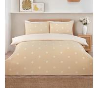 wilko Duvet Set Cotton Polyester Double Yellow Striped with Daisy Pattern