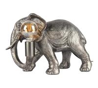 wilko Elijah Elephant Table Lamp, Silver, 27.8 x 18.5 x 41.5cm, Resin, 4W Max, Edison Screw/ES, Bulb Included, Cable Length 1.5m, Novelty Design