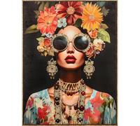wilko Floral Adorned Lady Foiled Framed Art, 100 x 76 centimeters