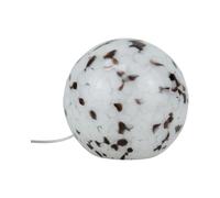 wilko Jianna Table Lamp, White, 18.5 x 20 x 20cm, Glass, 6W Max, Small Edison Screw/SES, Bulb Not Included, Cable Length 1.4m, Modern Design